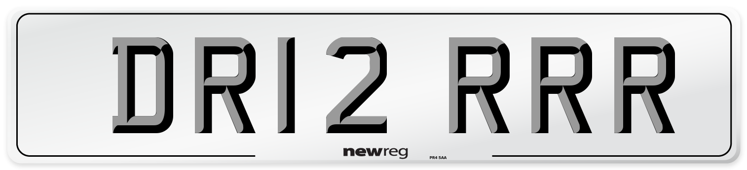 DR12 RRR Number Plate from New Reg